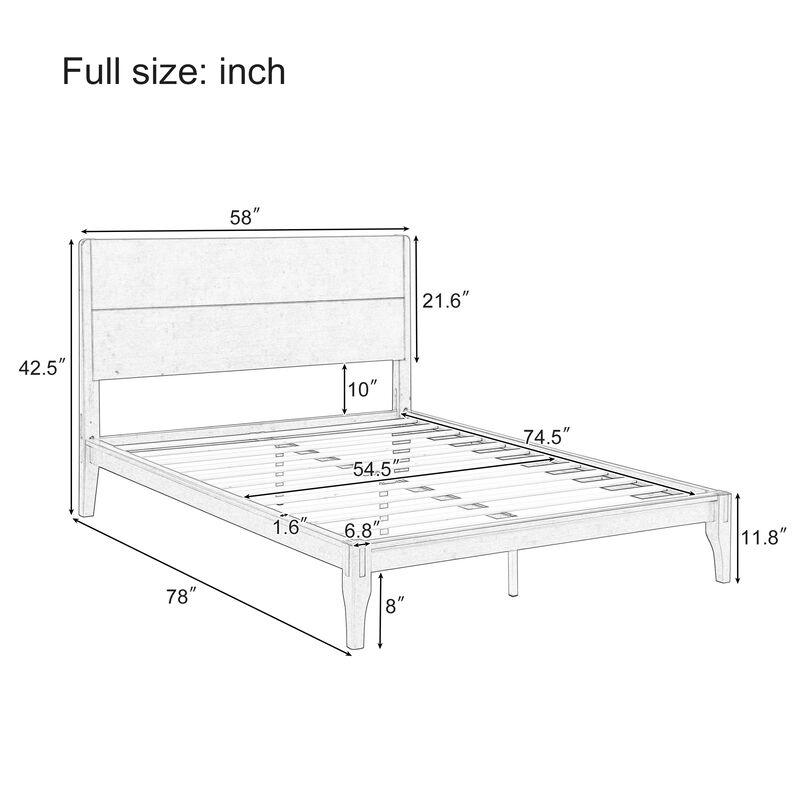 Merax Modern Bamboo Platform Bed with Headboard