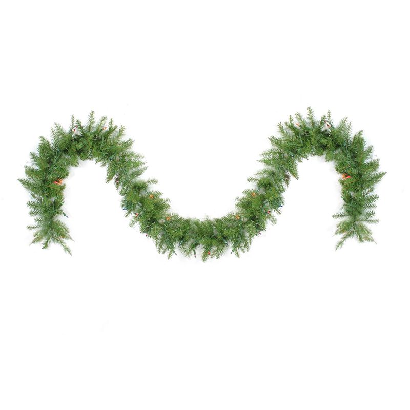 9' x 10" Pre-Lit Northern Pine Artificial Christmas Garland - Multi Color Lights