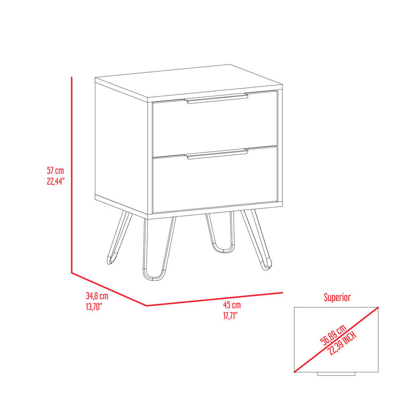 Streamdale Mansfield 2-Drawer Rectangle Nightstand
