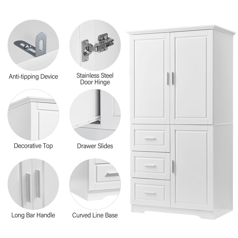 Merax Modern Storage Cabinet with Doors for Bathroom