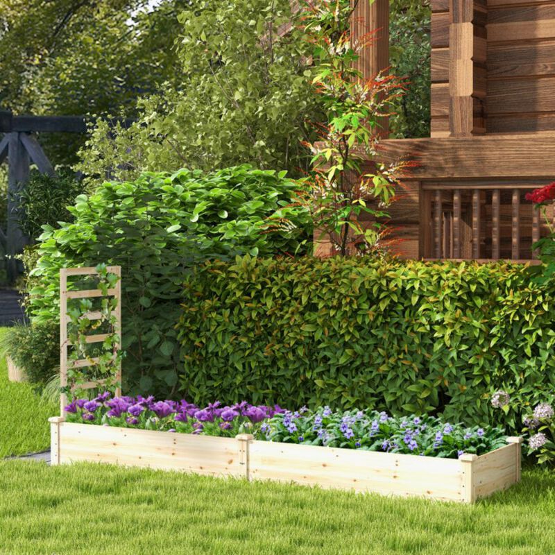 Hivvago Raised Garden Bed with Planter Box and Trellis