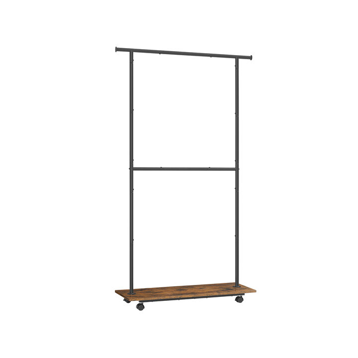 Wide Rolling Clothes Rack with Wheels – Adjustable and Portable Garment Storage