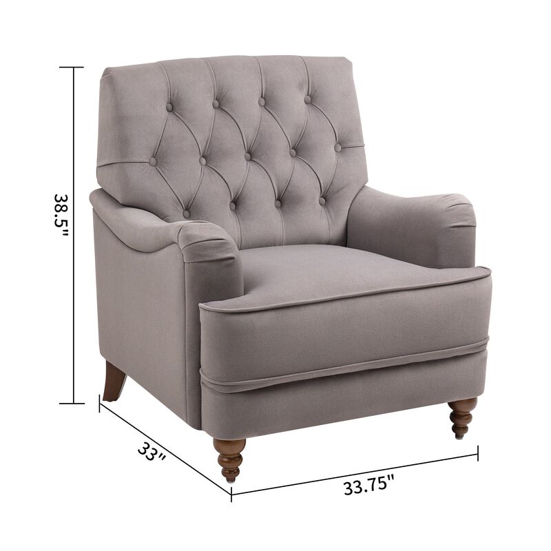 MONDAWE Ergonomic High-End Fabric Accent Recliner Chair with Rubber Wooden Legs and Armrests
