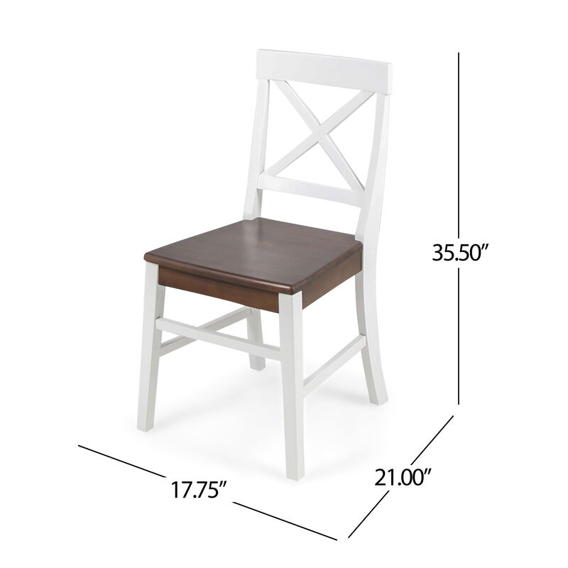 Merax Farmhouse Acacia Wood Dining Chairs 2 PCS