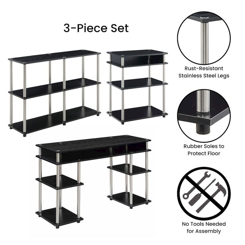 Convenience Concepts Designs2Go No Tools Desk, Printer Stand, and Console Table Set