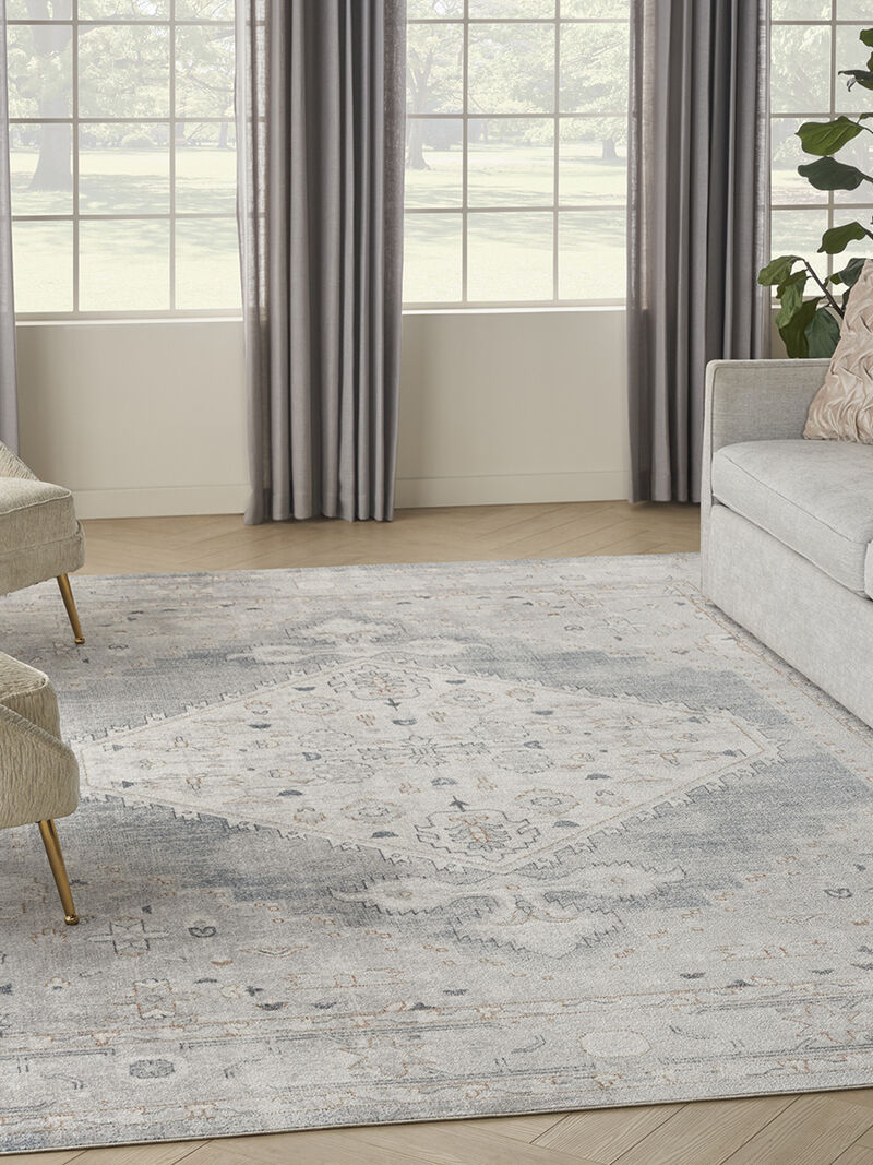 Astra Machine Washable ASW11 Light Blue 4' x 6' Rug