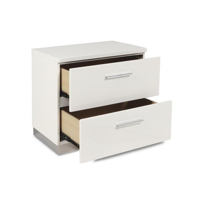 New Classic Furniture Furniture Sapphire Solid Wood 2-Drawer Nightstand in White