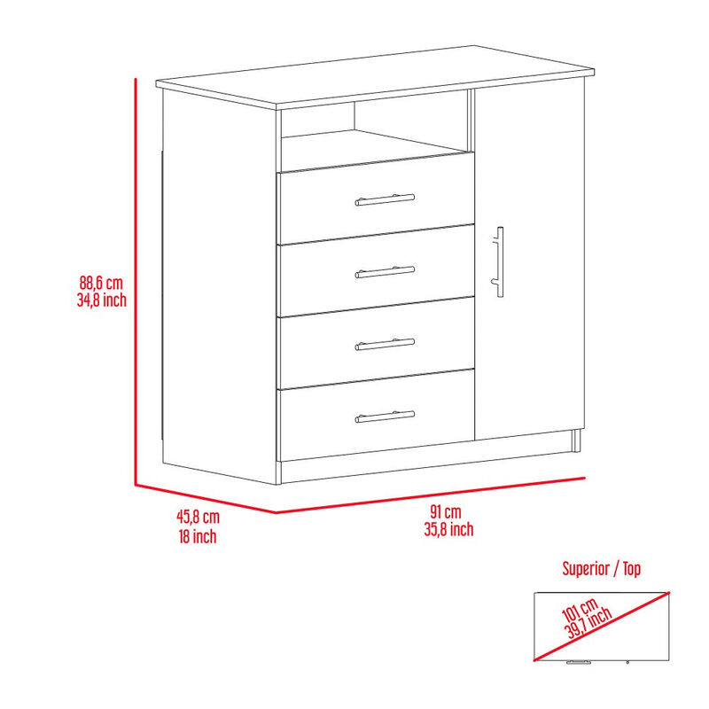 Dresser Beaufort, Bedroom, White