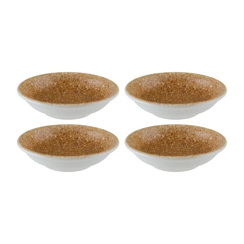 Luca Salmon Matte dia.6.25" h:2" 13 oz. Round Brown Porcelain Bowl (Set of 4)