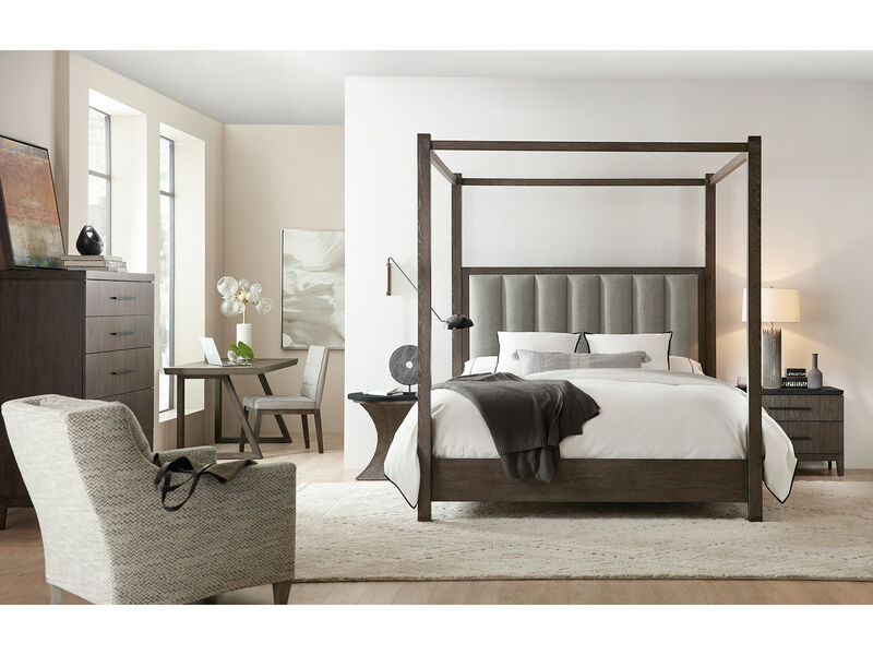 Miramar Aventura San Marcos Stone Top Nightstand In Dark Wood