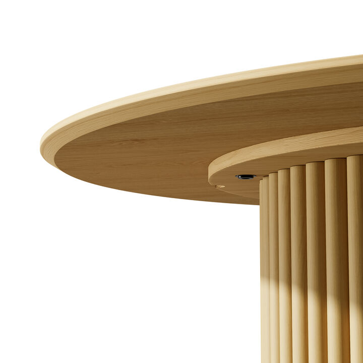 60 Abberton Natural Oak Wood Round Dining Table (Seats 6)