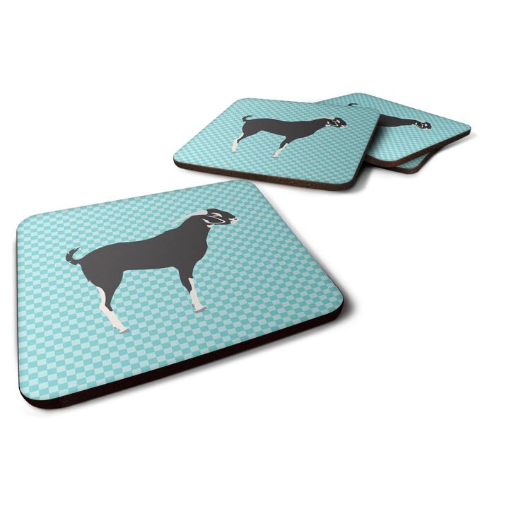 Caroline's Treasures Black Bengal Goat Blue Check Decorative coasters, 3.5, Multicolor