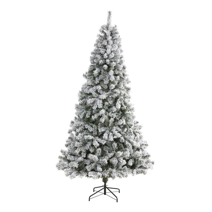 Nearly Natural Flocked West Virginia Fir Artificial Christmas Tree