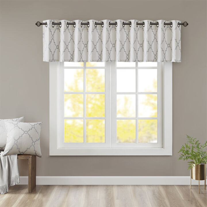 Gracie Mills Ondine Contemporary Grommet Top Valance with Fretwork Print