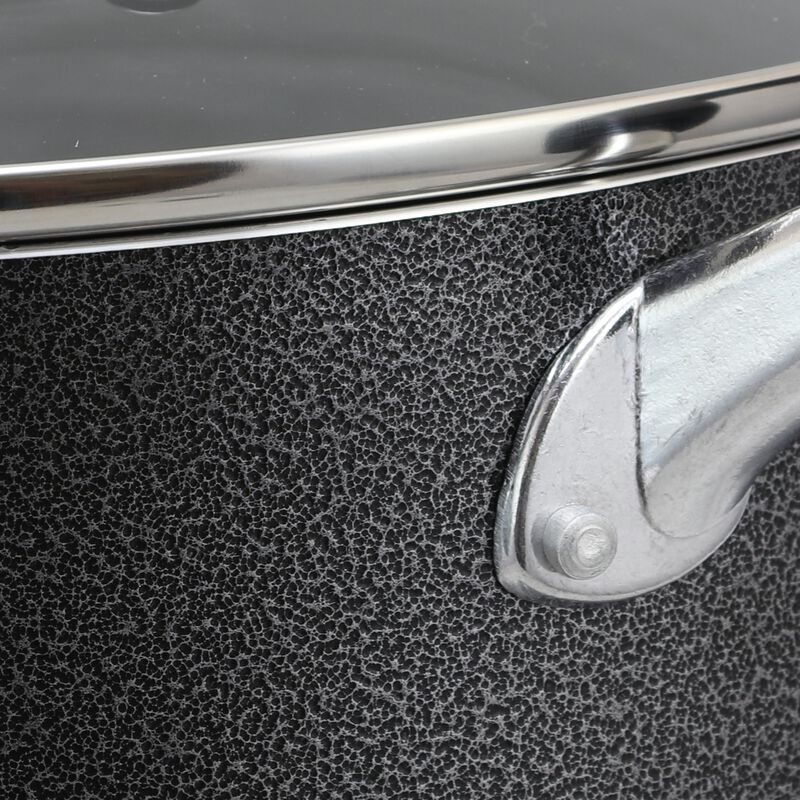 Oster Clairborne 6 Quart Aluminum Hammered Tone Dutch Oven with Lid in Charcoal Grey