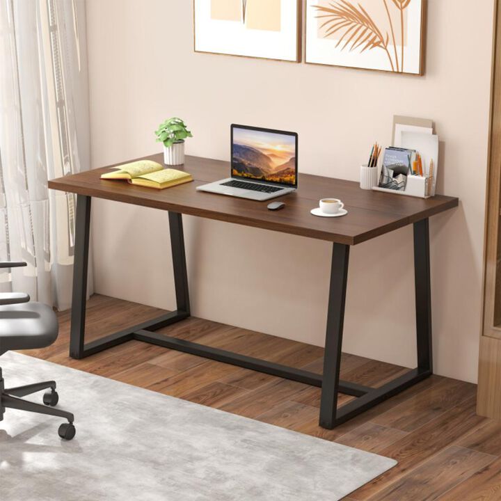 Hivvago Large Dining Table with Heavy-duty Metal Frame and Anti-slip Foot Pads