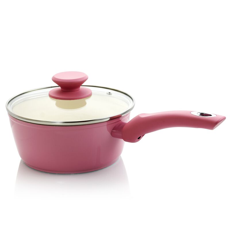 Gibson Home Plaza Cafe 7 Piece Aluminum Nonstick Cookware Set in Lavender