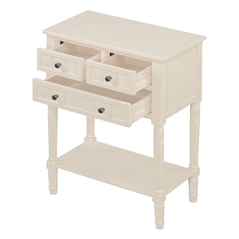 Merax Narrow Console Table with 3 Storage Drawers