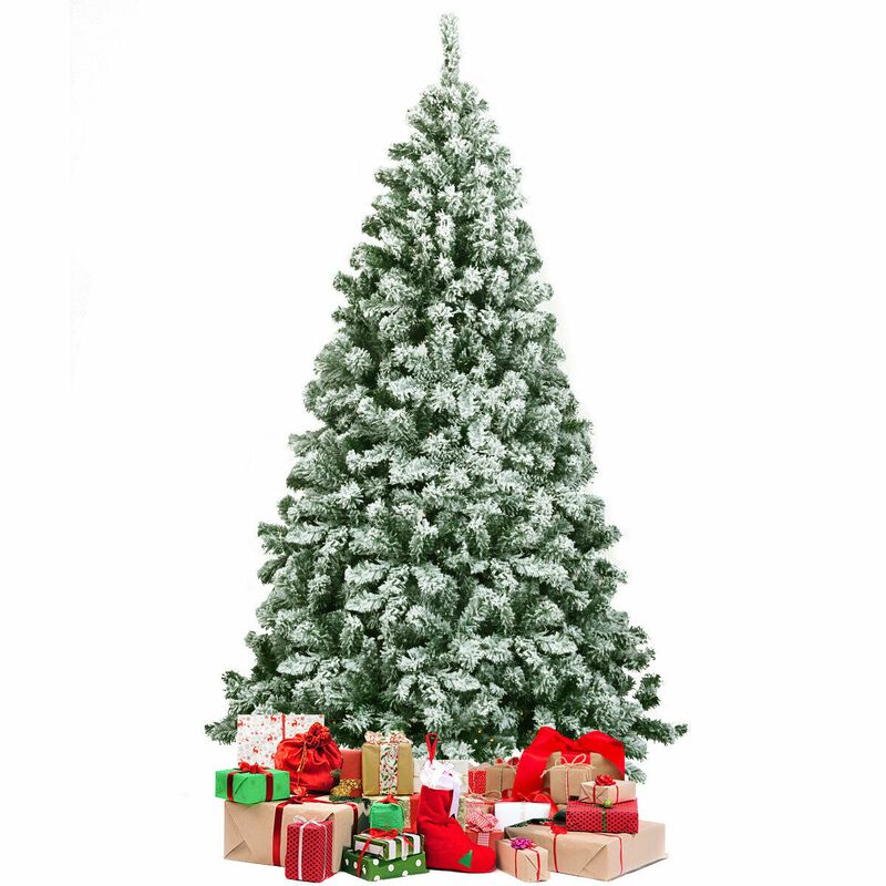 Snow Flocked Artificial Christmas Tree Hinged with 928 Tips