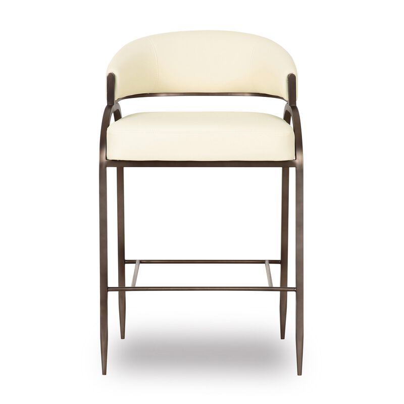 Tatum Cream Textured Performance Boucle Counter Stool