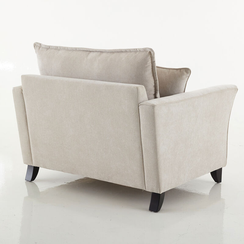 Merax Chenille Fabric Accent Armchair Single Sofa with Pillow for Living Room