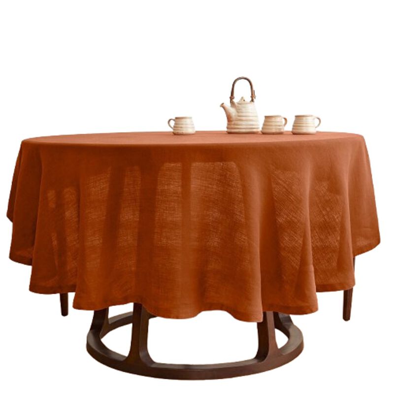 Solino Home 100% Pure Linen Round Tablecloth | Sonoma