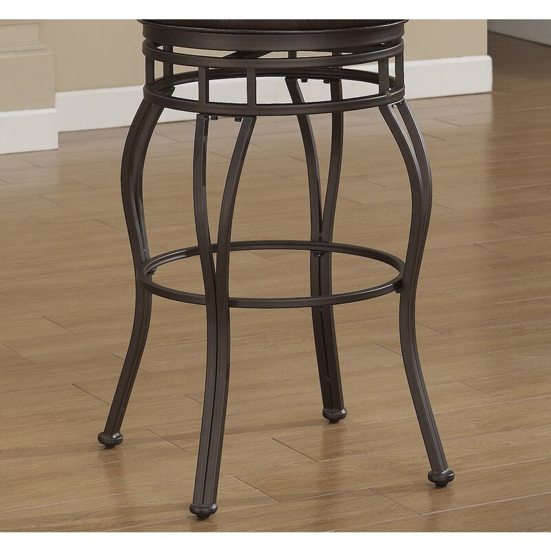 American Woodcrafters Sienna 34 Backless Metal Swivel Stool - Russet Brown