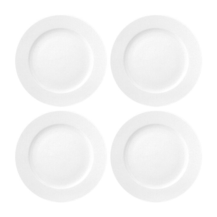 Porcelain Delta dia.11.75" Round White Porcelain Plate (Set of 4)