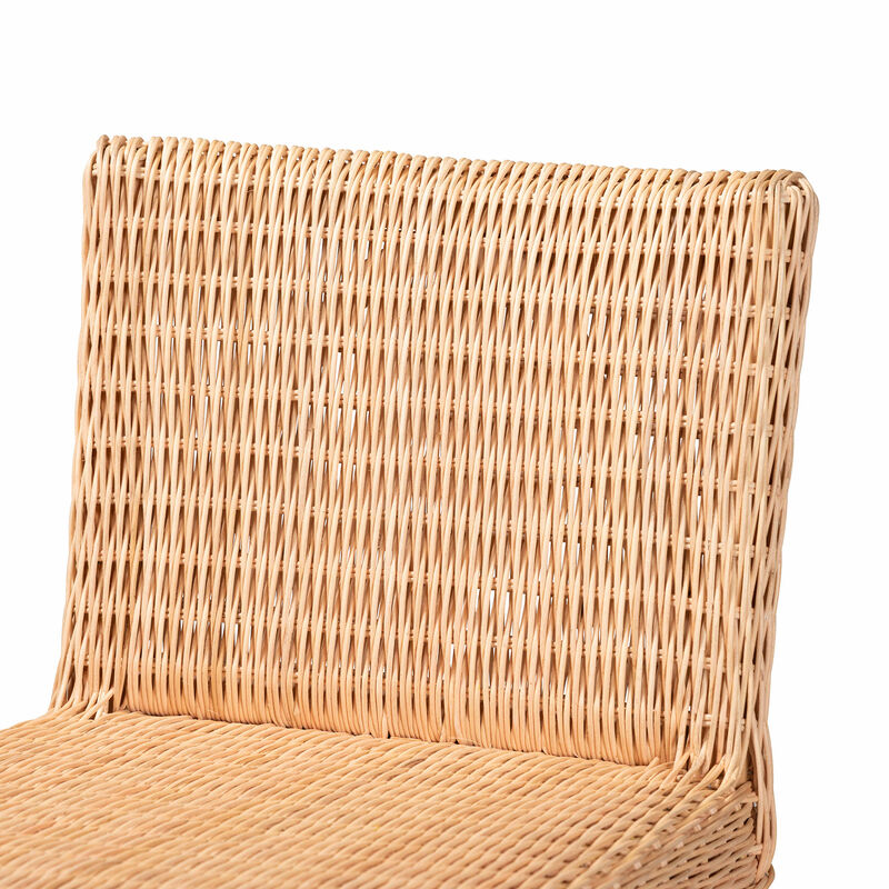 Baxton Studio Athena Modern and Contemporary Natural Finished Rattan Counter Stool