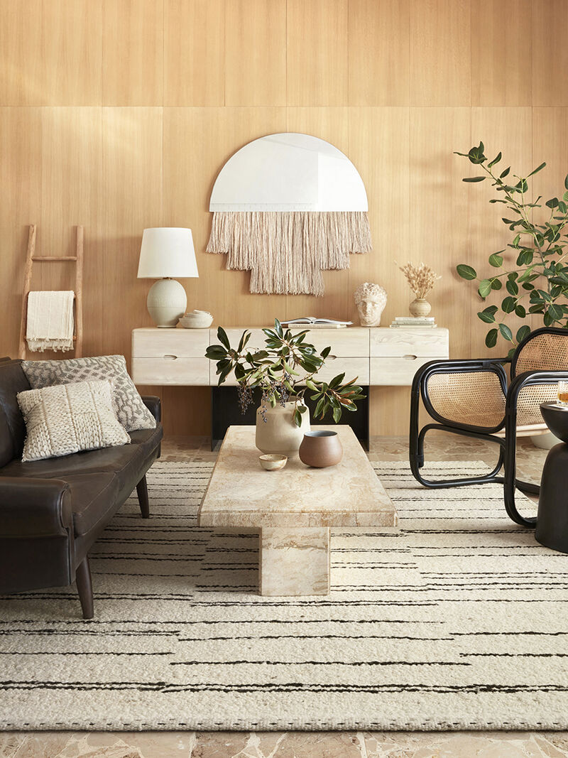 Roman ROM04 Natural/Charcoal 5'6" x 8'6" Rug