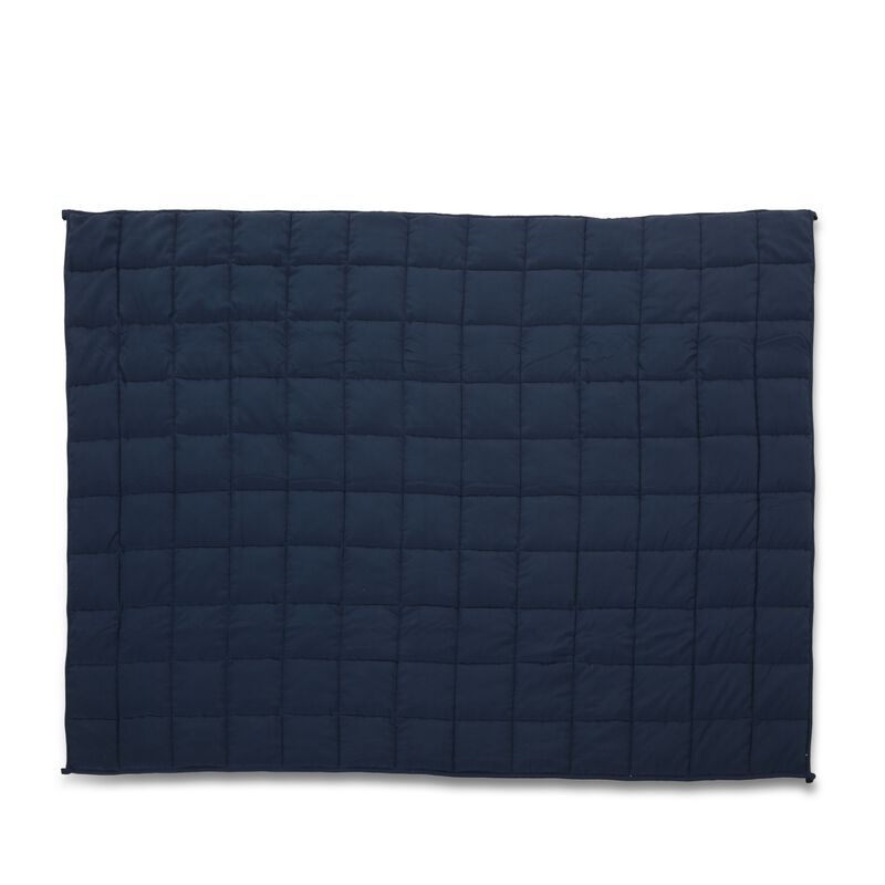 Blankie 20lbs Weighted Blanket, 60 x 80 Cotton Multilayer, Navy Blue - Benzara