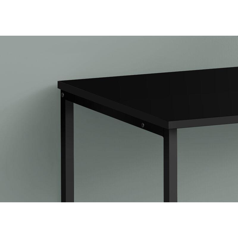 Monarch Specialties I 7776 Computer Desk, Home Office, Laptop, Left, Right Set-up, Storage Drawers, 40"L, Work, Metal, Laminate, Black, Contemporary, Modern