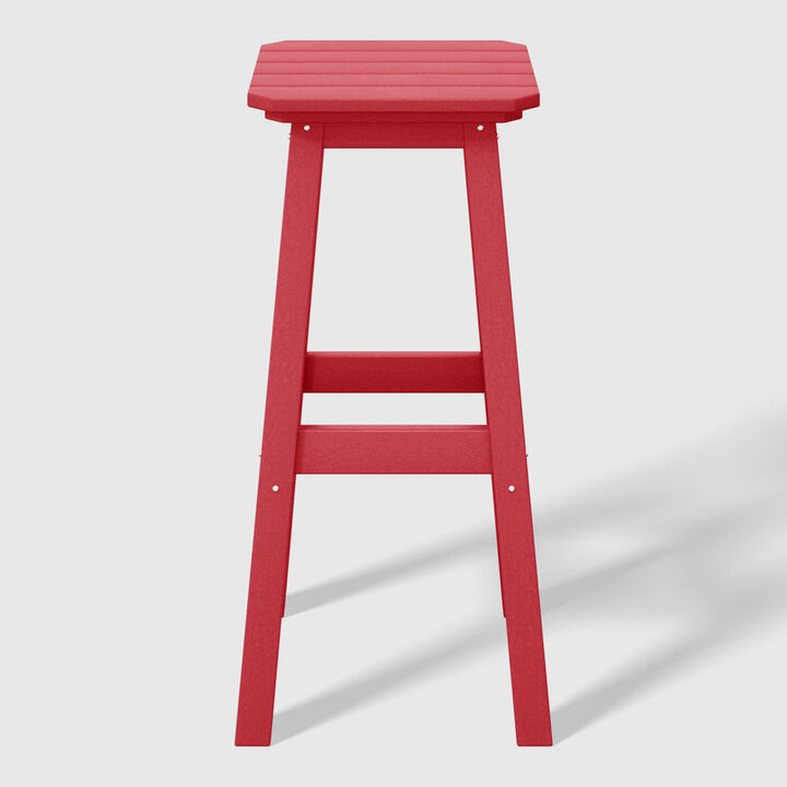 WestinTrends 29" HDPE Outdoor Patio Square Backless Bar Stool