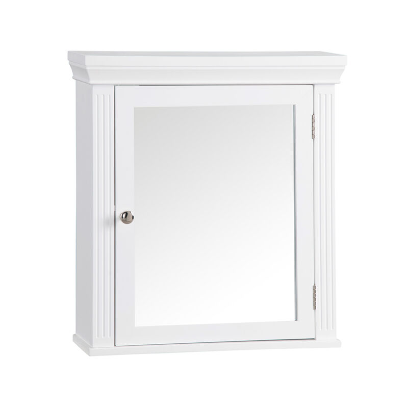 Teamson Home Removable Wooden Medicine Cabinet with Crown Molded Top- White