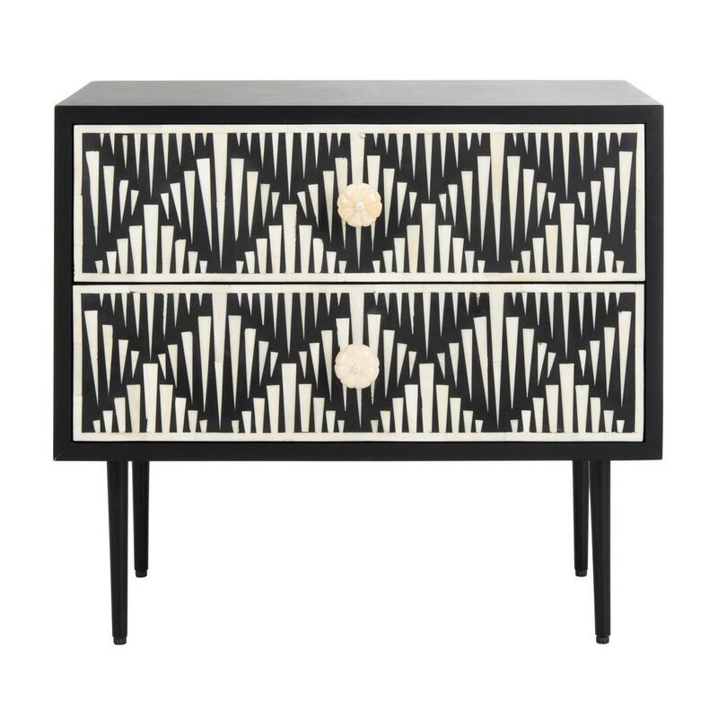 Safavieh Tessie Bone Inlay Nightstand, Black