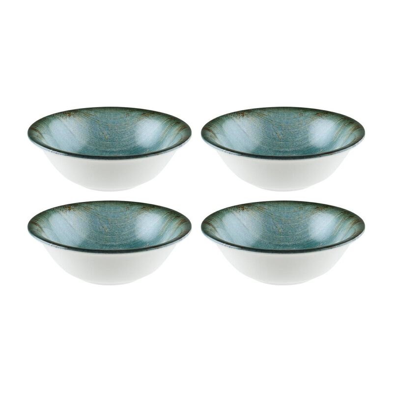 Madera dia.6.25" h:2" 13 oz. Round Decorated Porcelain Bowl (Set of 4)