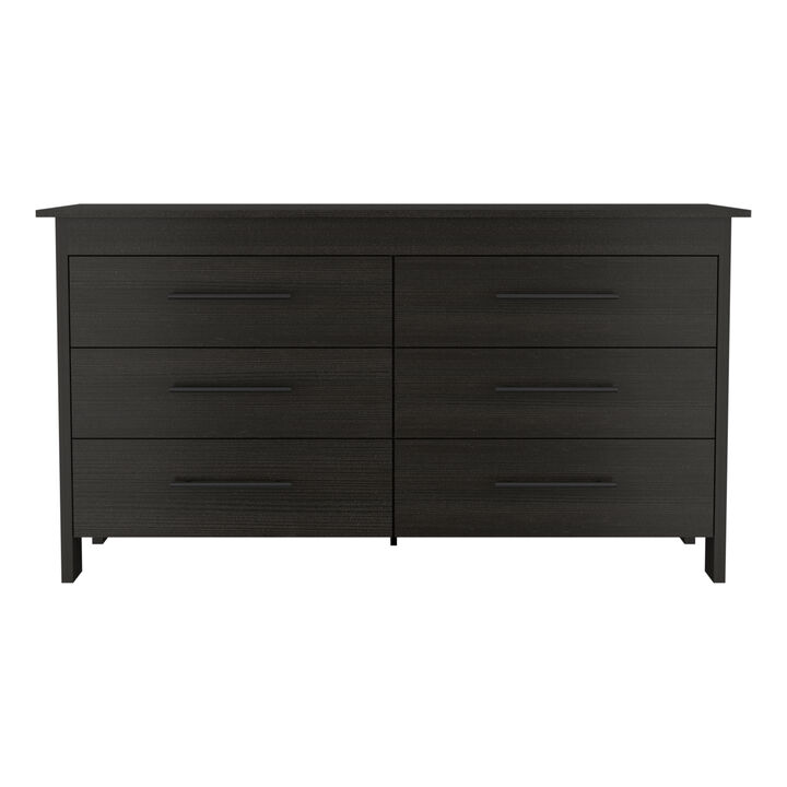 6 Drawer Double Dresser Wezz, Bedroom, Black