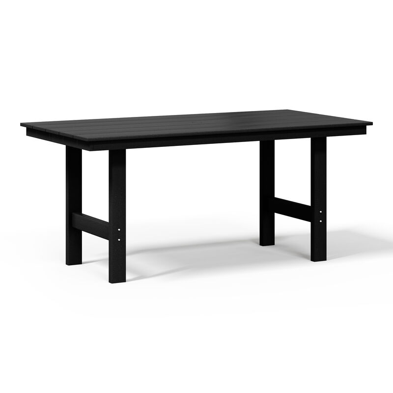 WestinTrends Outdoor Modern HDPE 66" Wide Rectangle Patio Dining Table for 6