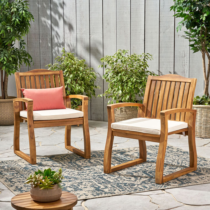 Merax Acacia Wood Dining Chairs for Outdoor ( 2 PCS)
