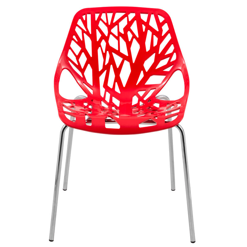 LeisureMod Modern Asbury Dining Chair w/ Chromed Legs