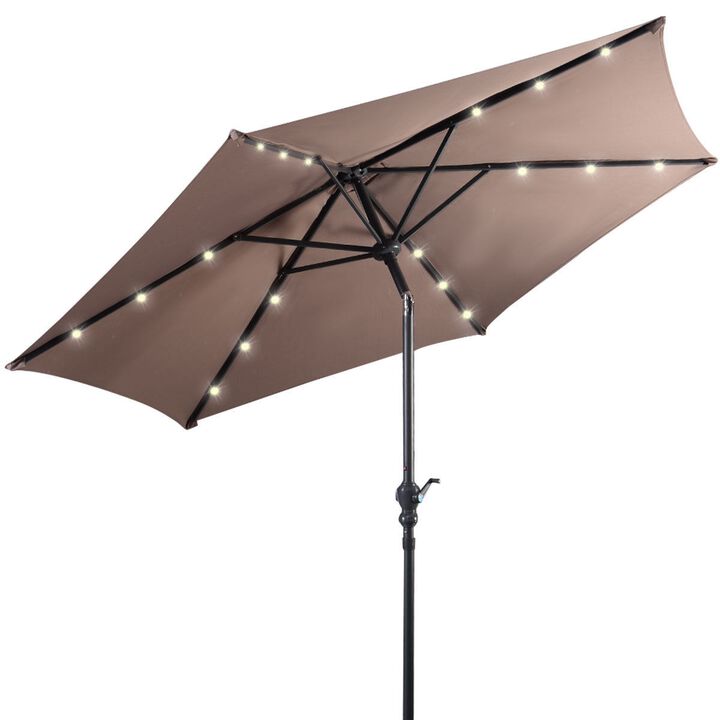 9FT Steel Patio Solar Umbrella LED Patio Market 9FT Steel Patio Solar Umbrella LED Patio Market