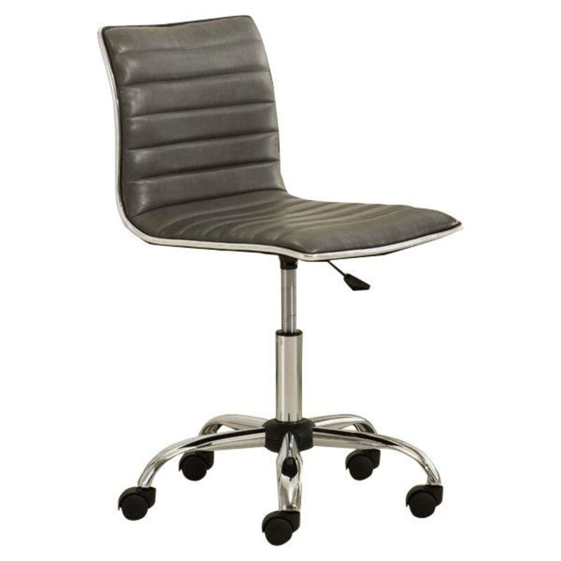 Hivvago Heavy Duty Gray Channel-Tufted Conference Chair