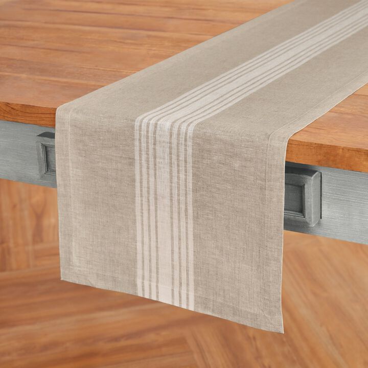 Solino Home 100% Pure Linen Table Runner | Farmhouse