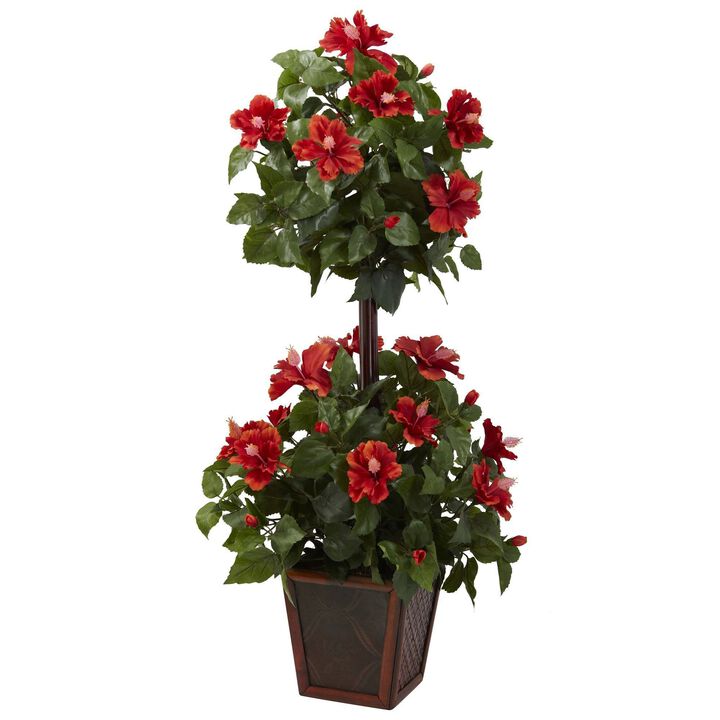 Nearly Natural 39-in Hibiscus Topiary Nearly Natural 39-in Hibiscus Topiary