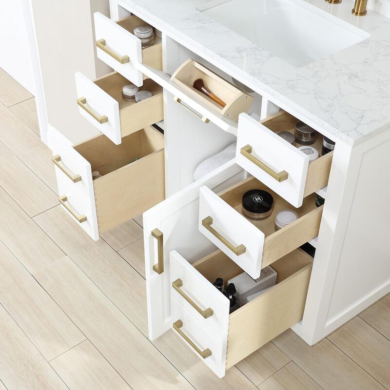 Altair 42 Single Bathroom Vanity in White without Mirror