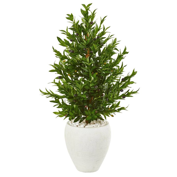 Nearly Natural 3.5-inOlive Cone Artificial Tree in Planter UV(Indoor/Outdoor)