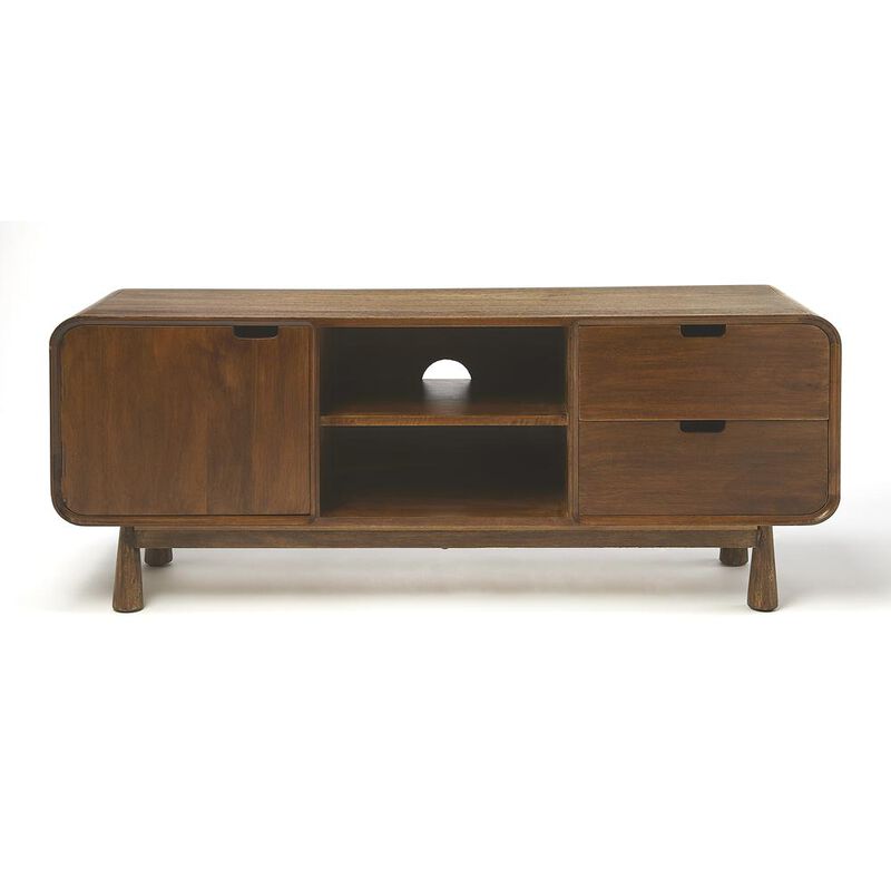 Butler Specialty Company Drayton Modern Wood 49.5 TV Stand, Medium Brown