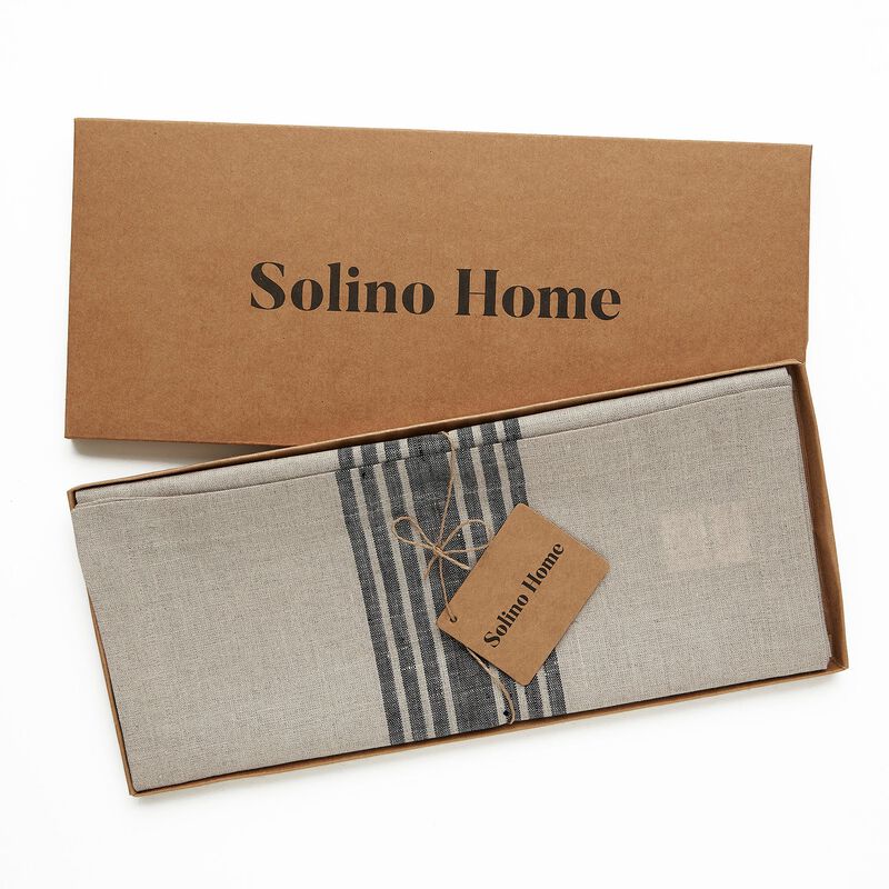 Solino Home 100% Pure Linen Table Runner | Farmhouse