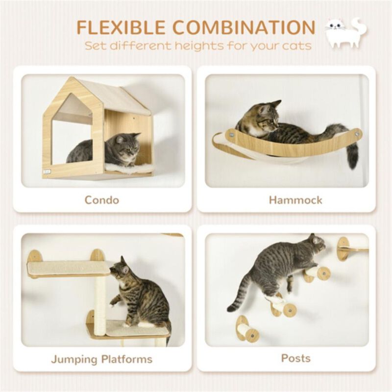 Cat Tower Spacious Multi-Level Cat Climbing Frame with Scratching Posts and Resting Spots