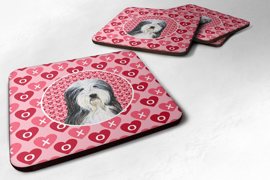Caroline's Treasures SS4497FC Bearded Collie Foam Coasters (Set of 4), 3.5 H x 3.5 W, Multicolor
